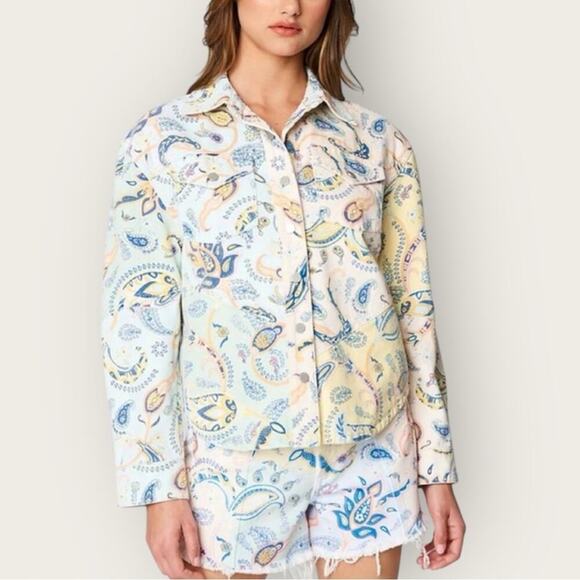 NWT | BLANKNYC | Paisley Coming Through Denim Jacket | Multi | Small - Picture 1 of 11